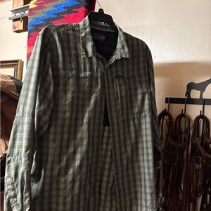 Wrangler Olive Plaid Button Down Shirt